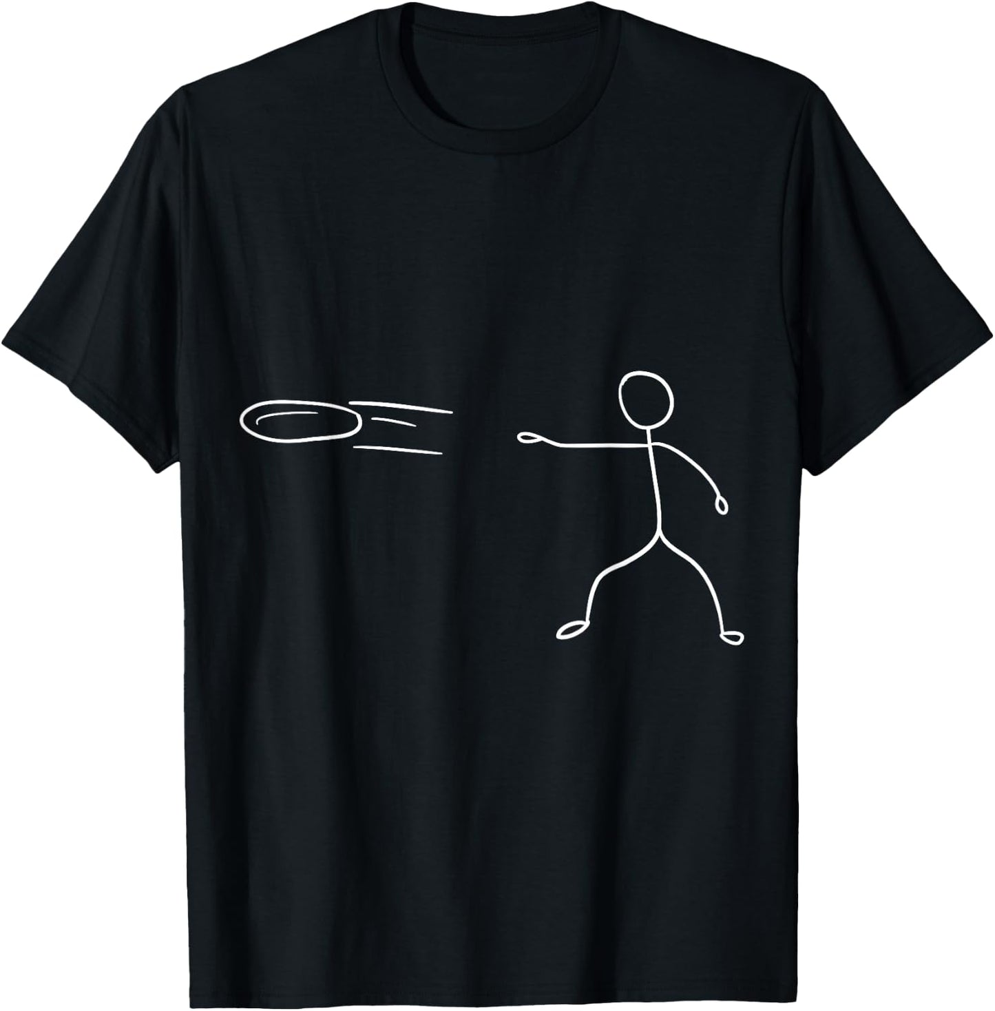 Funny Stickman Disc Golf Player Sports Lover T-Shirt - T-Shirt | Black