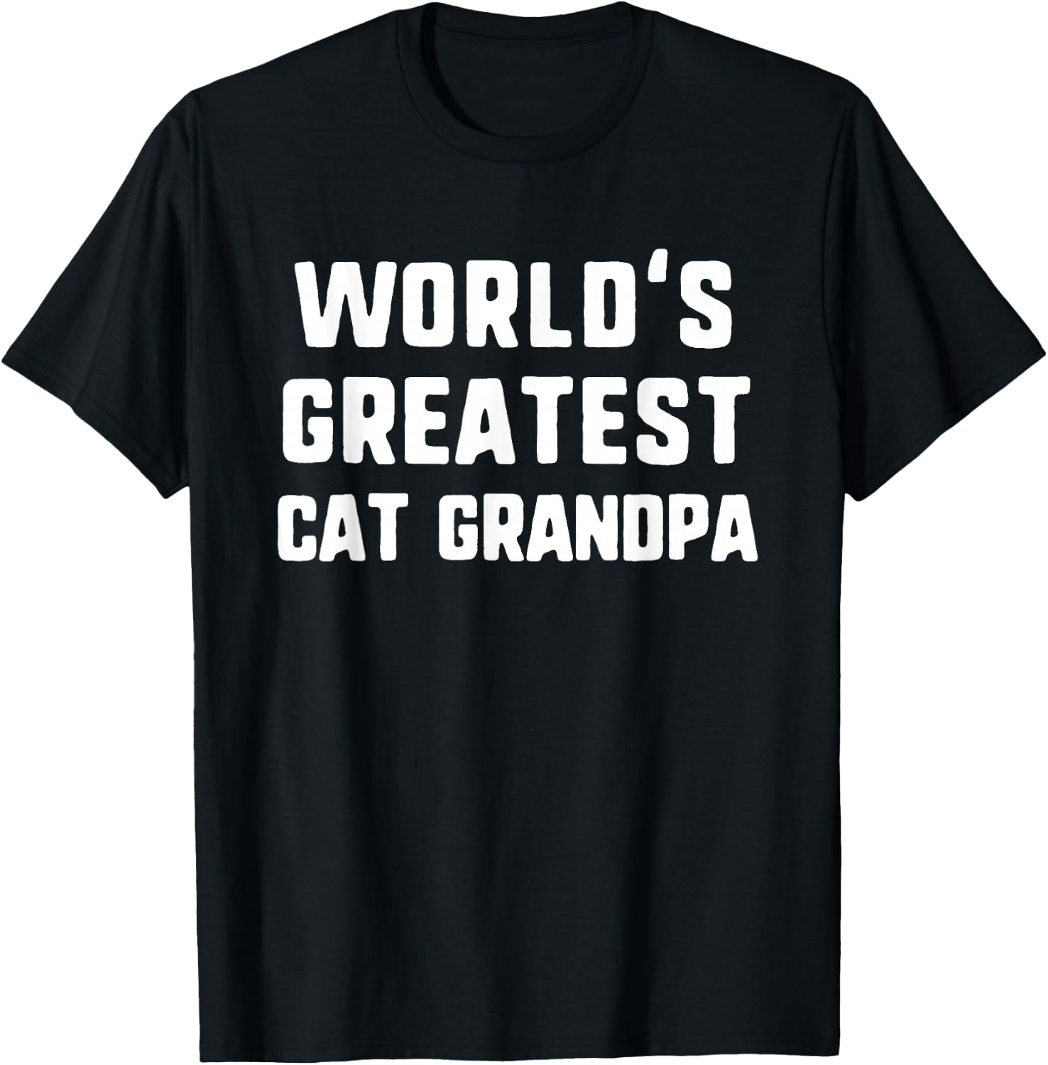 World's Greatest Cat Grandpa Funny Gift Christmas T-Shirt - T-Shirt | Black