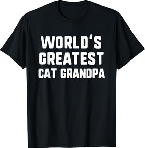 World's Greatest Cat Grandpa Funny Gift Christmas T-Shirt - T-Shirt | Black