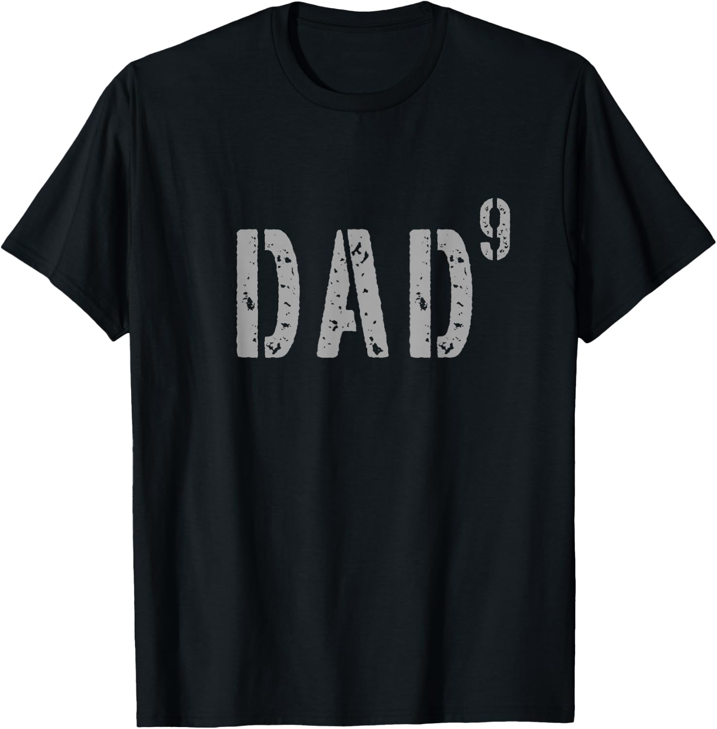 Military Style Dad9 9th Power Dad of 9 Kids Fathers Day T-Shirt - T-Shirt | Black
