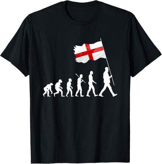 Evolution England Flag English Saint George's Day Patriotic T-Shirt - T-Shirt | Black