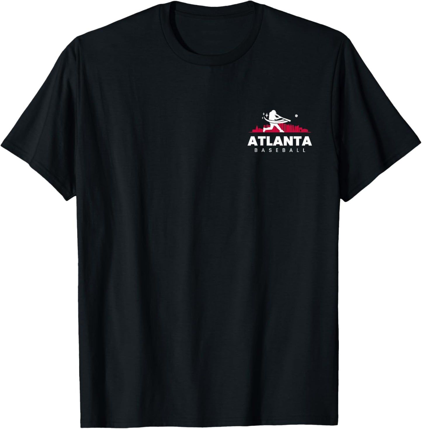 Atlanta Baseball Vintage Minimalist Retro Baseball Lover T-Shirt - T-Shirt | Black