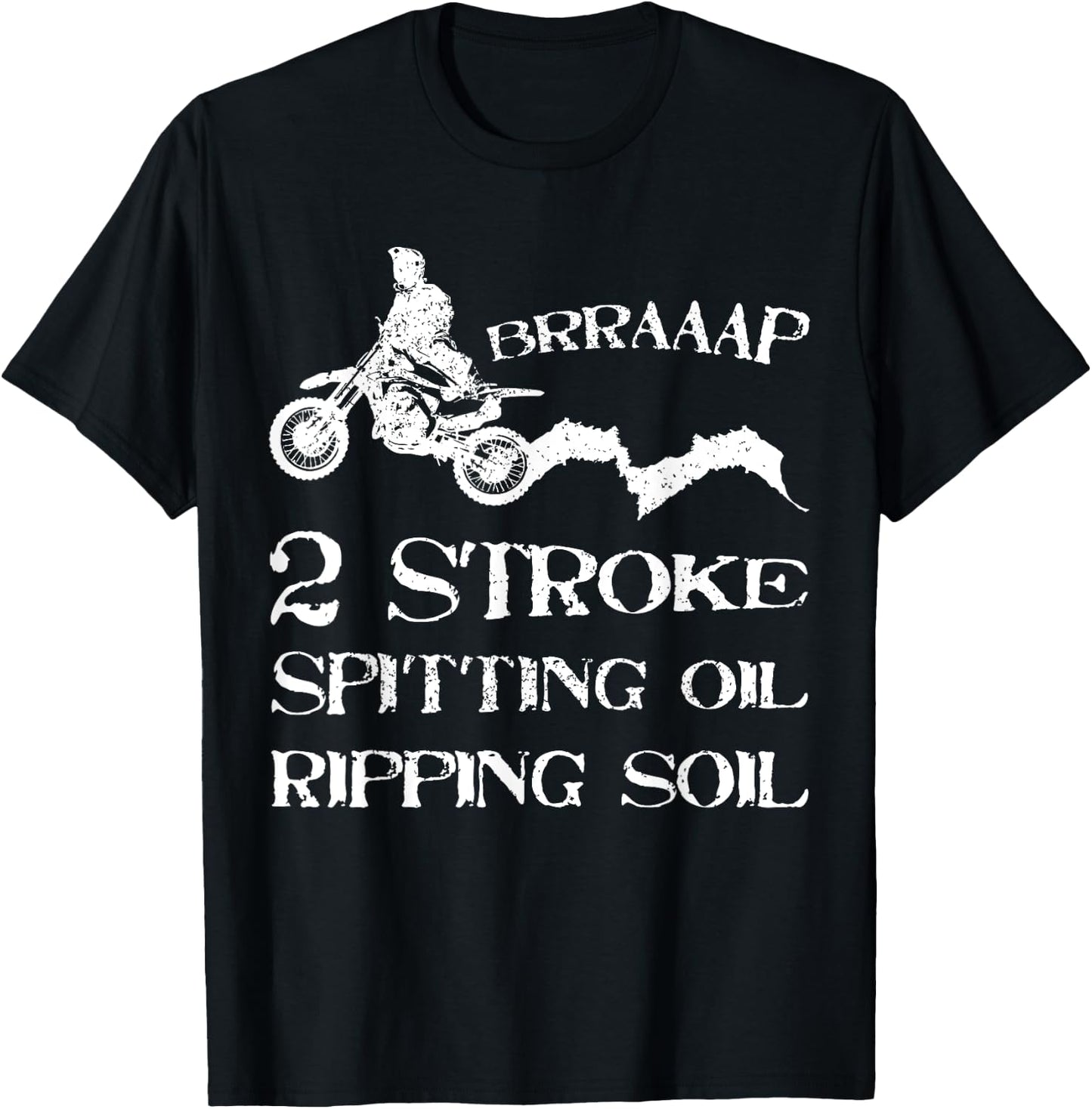 Dirt Bike 2 Stroke Motorcycle Rider Motocross Off-Road Biker T-Shirt - T-Shirt | Black