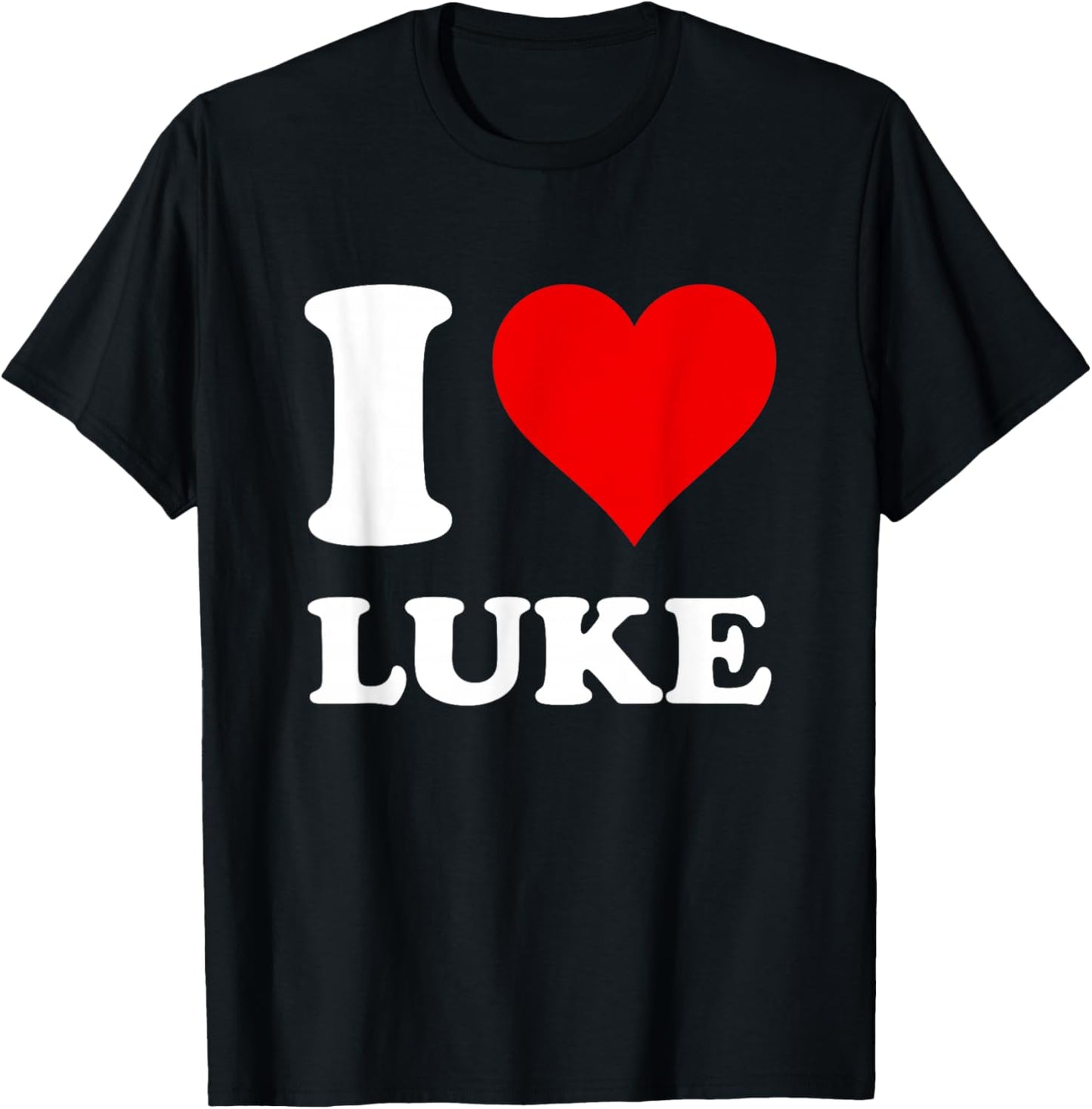Red Heart I Love Luke T-Shirt - T-Shirt | Black