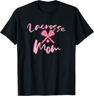 Lacrosse Mom Cute Mothers Day Sports Mama Mommy Women T-Shirt - T-Shirt | Black