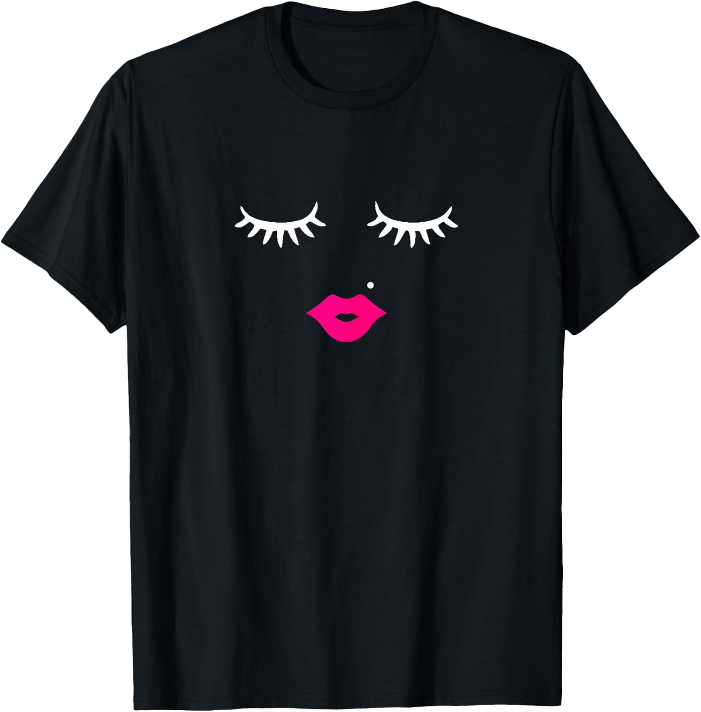 Beauty Mark Lips and Lashes Makeup Lover Teens and Women T-Shirt - T-Shirt | Black