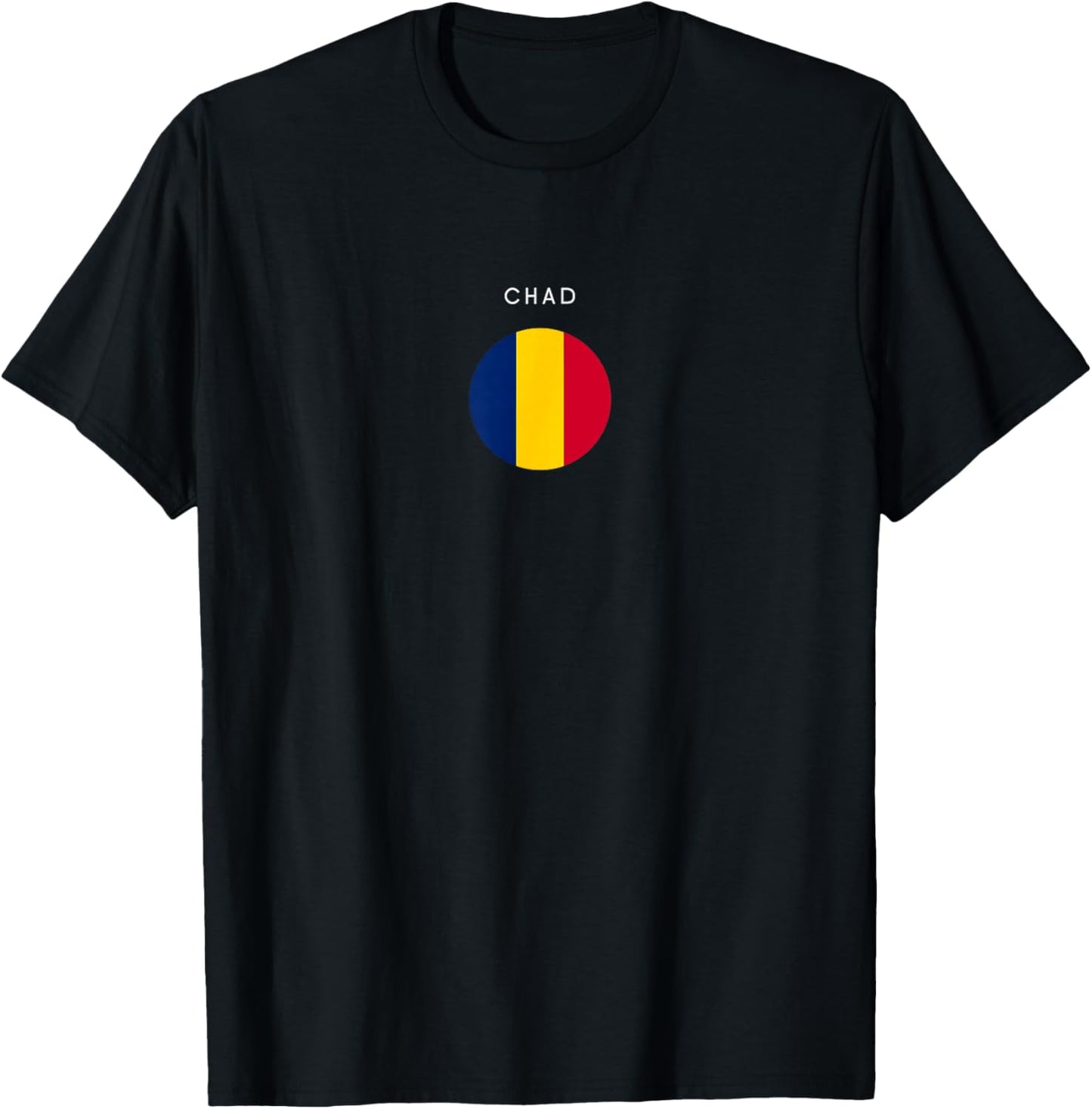 Chad Flag - Minimalist Souvenir World Travel Lover T-Shirt - T-Shirt | Black