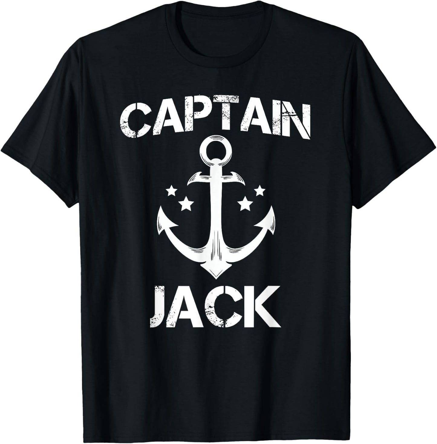 CAPTAIN JACK Funny Birthday Personalized Name Boat Gift T-Shirt - T-Shirt | Black
