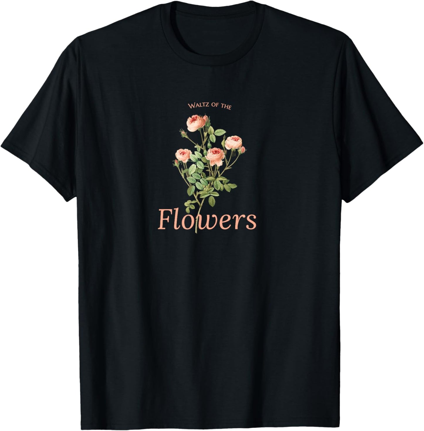 Nutcracker Christmas Waltz of the Flowers Ballerina Graphic T-Shirt - T-Shirt | Black