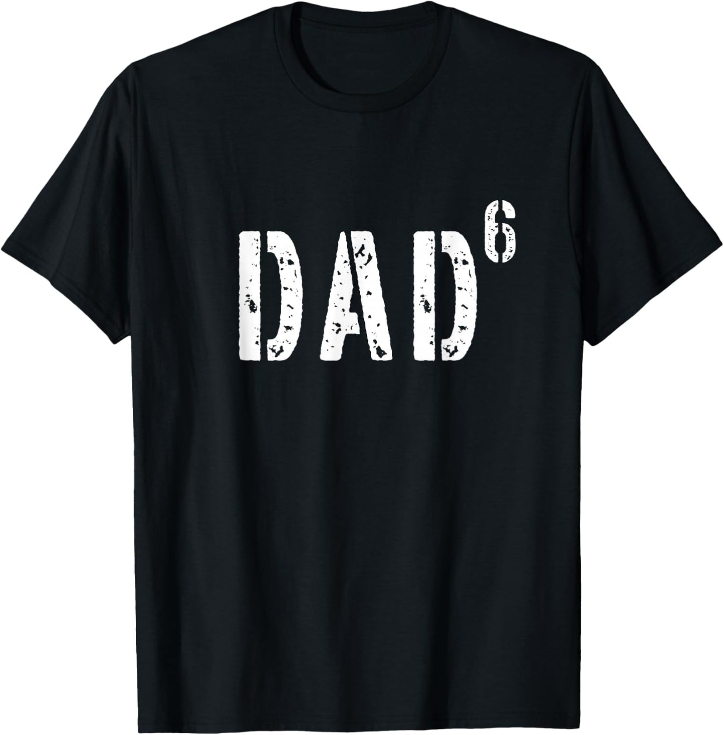 Military Style Dad6 6th Power Dad of 6 Kids Fathers Day T-Shirt - T-Shirt | Black