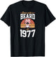 Born With A Beard In 1977 Retro Birthday Party For Beard Dad T-Shirt - T-Shirt | Black