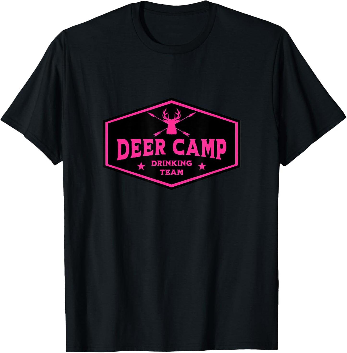 Deer Camp Drinking Team - Funny Hunting T-Shirt - T-Shirt | Black