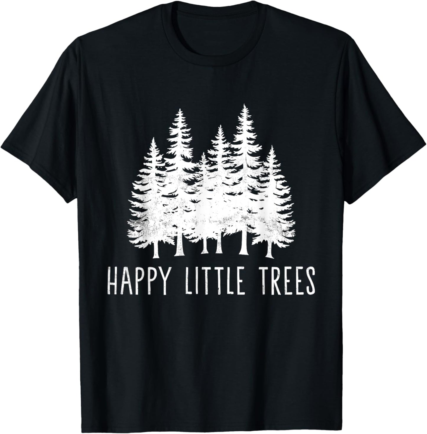 Happy Little Classic Adorable Costume Forest Lovers Tree T-Shirt - T-Shirt | Black