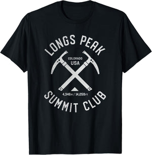 Longs Peak Summit Club | I climbed Longs Peak T-Shirt - T-Shirt | Black