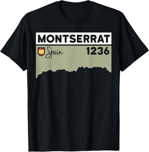 Montserrat Height Hike Monastery Barcelona Spain Hiking T-Shirt - T-Shirt | Black