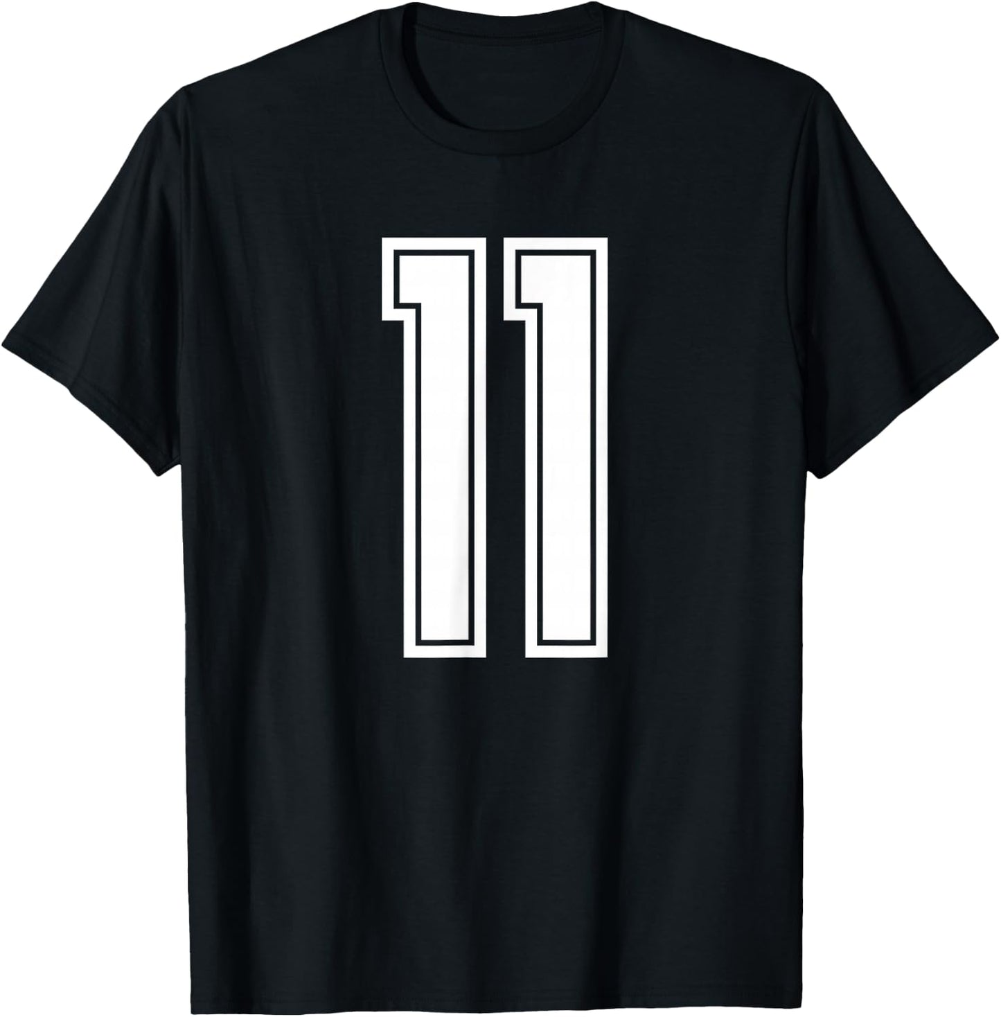 Sport Team White Number 11 T-Shirt - T-Shirt | Black