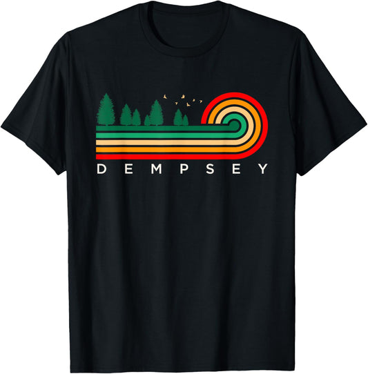 Evergreen Vintage Stripes Dempsey, Oklahoma T-Shirt - T-Shirt | Black