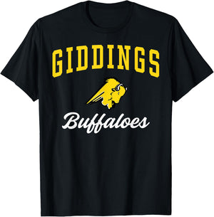 Giddings High School Buffaloes C3 T-Shirt - T-Shirt | Black