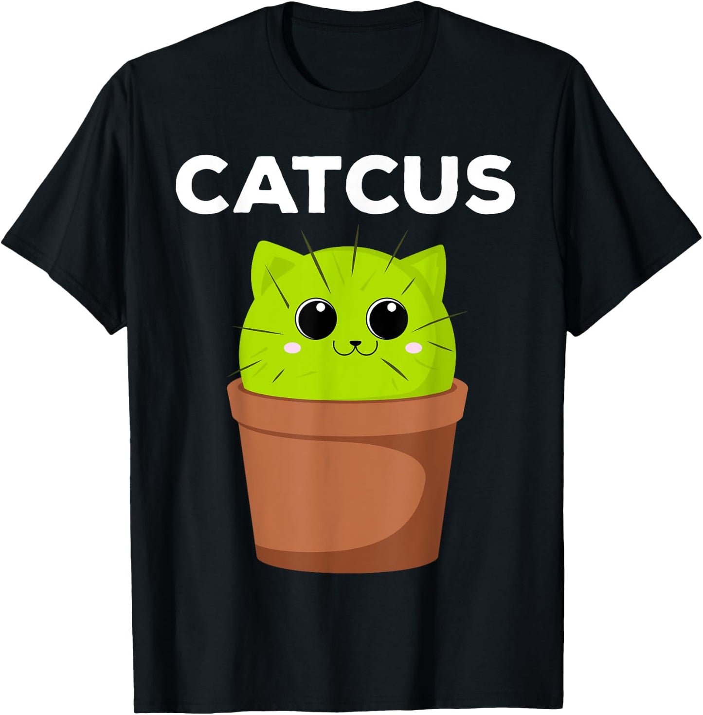 Catcus Funny Cat Pun Gift Cat Moms Cactus T-Shirt - T-Shirt | Black