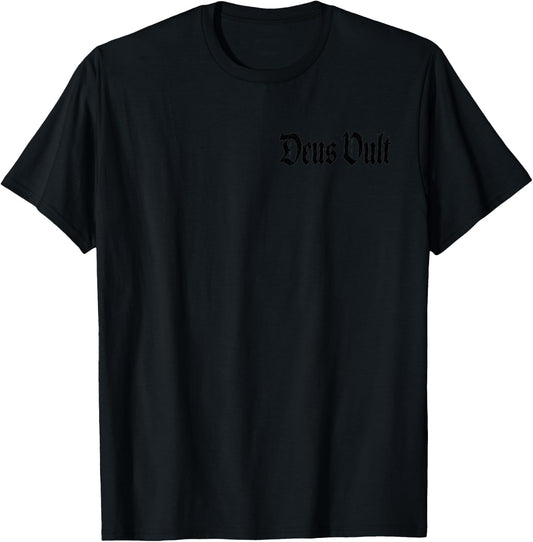 Deus Vult God Wills it Latin Phrase Knights Templar T-Shirt - T-Shirt | Black