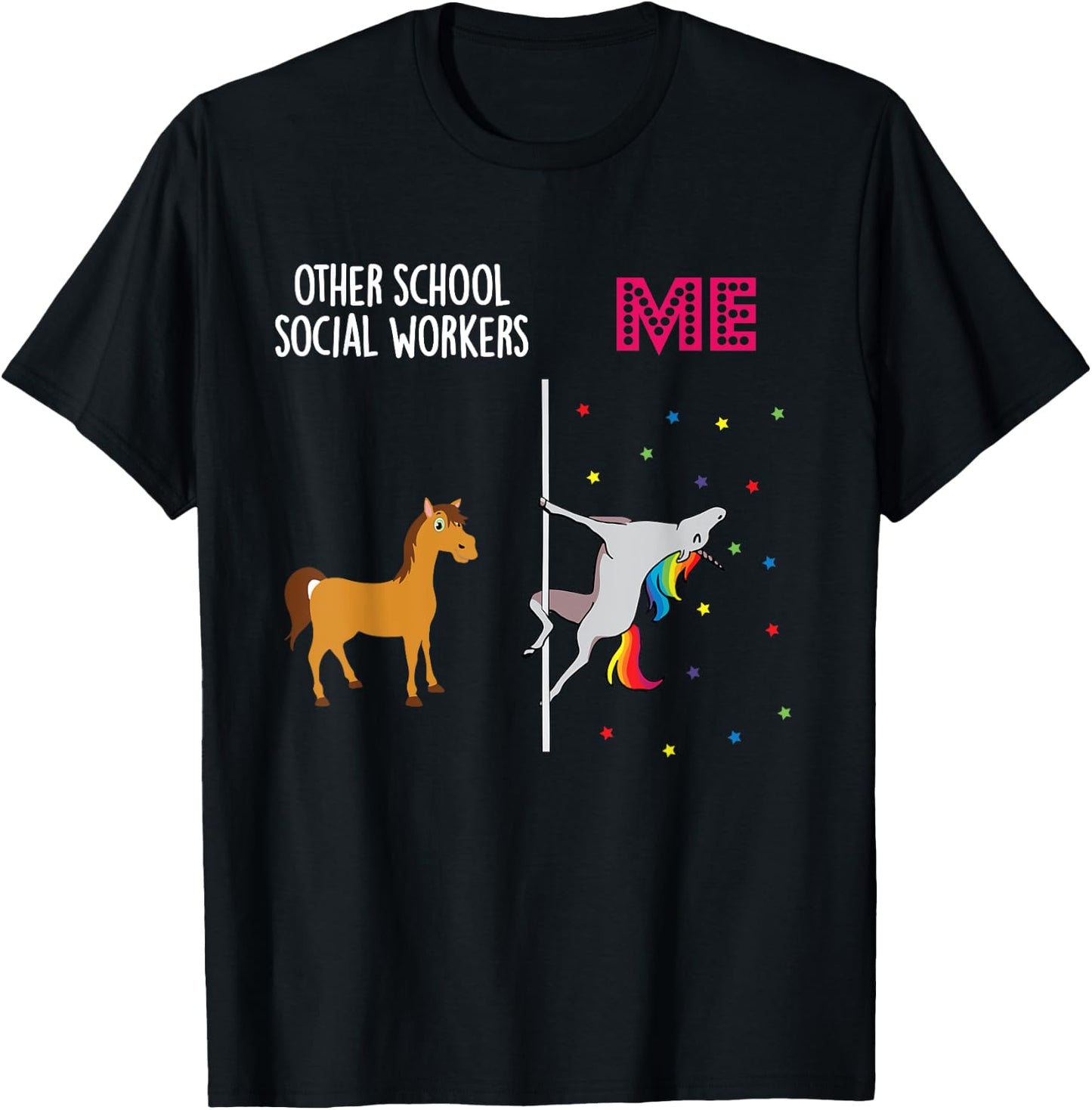 School Social Worker Unicorn Others You T-Shirt - T-Shirt | Black