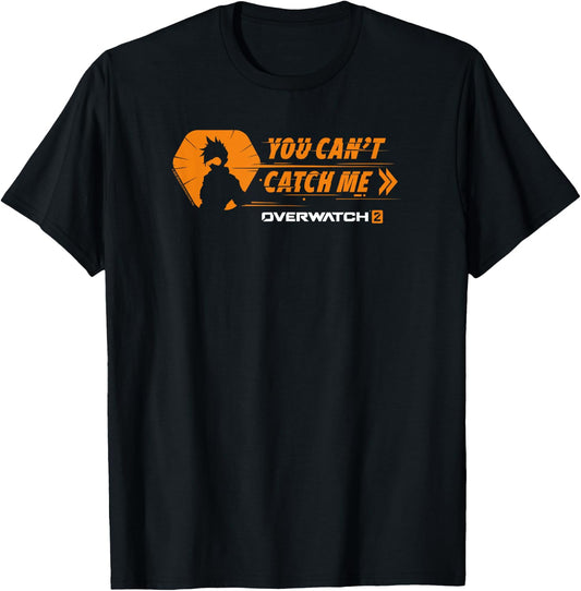 Overwatch 2 You Can't Catch Me Tracer Logo T-Shirt - T-Shirt | Black