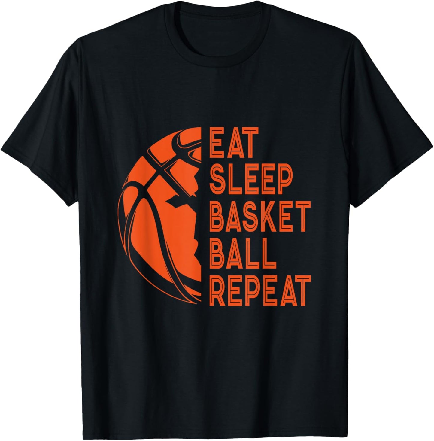 Basketball Player Eat Sleep Basketball Repeat T-Shirt - T-Shirt | Black