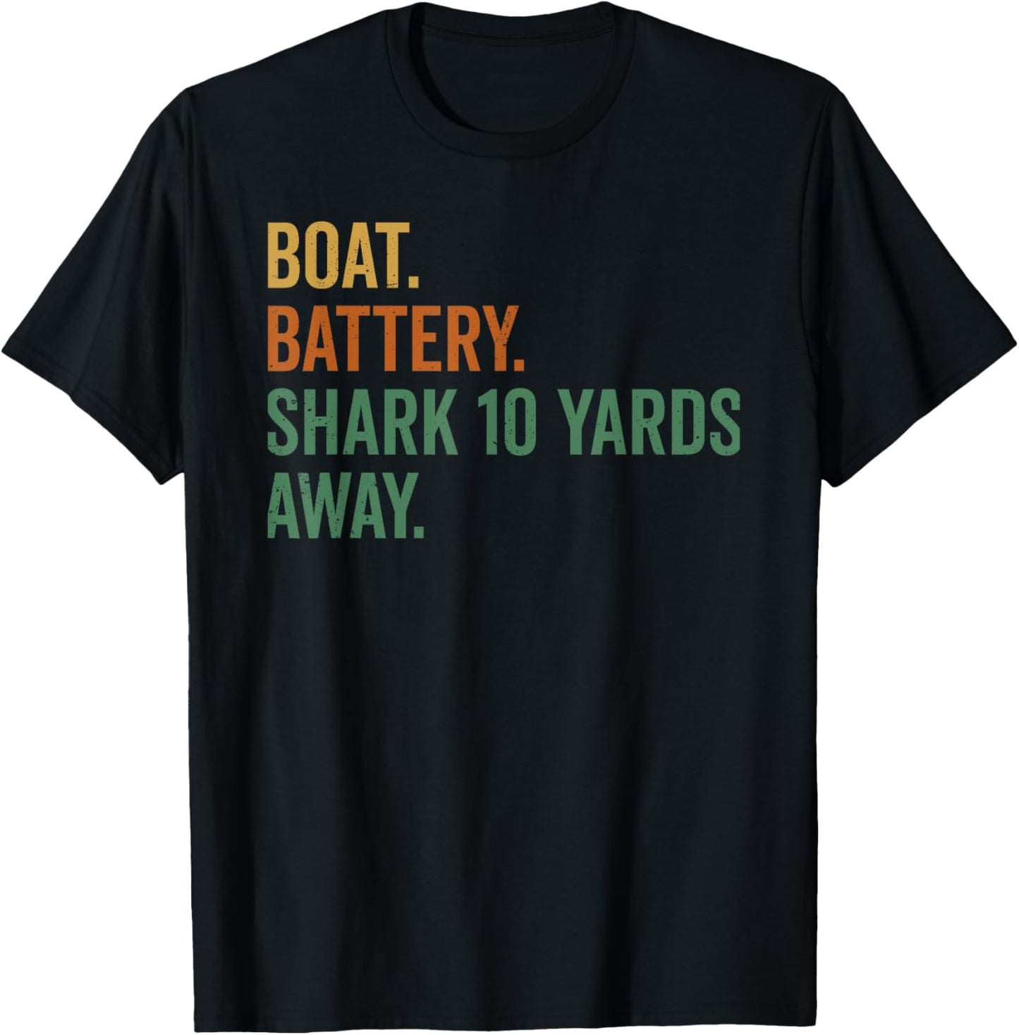 Trump Electric Boat Battery Shark 10 Yards Away Meme T-Shirt - T-Shirt | Black