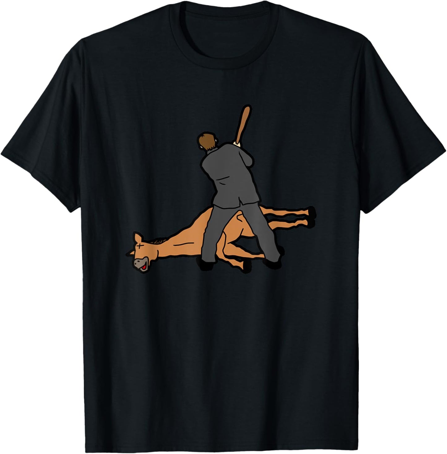 Beating a Dead Horse Meme Funny T-Shirt - T-Shirt | Black