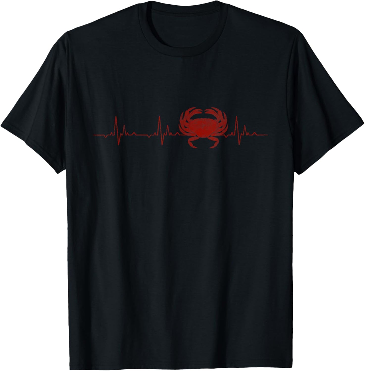 Crab Heartbeat Funny T-Shirt - T-Shirt | Black