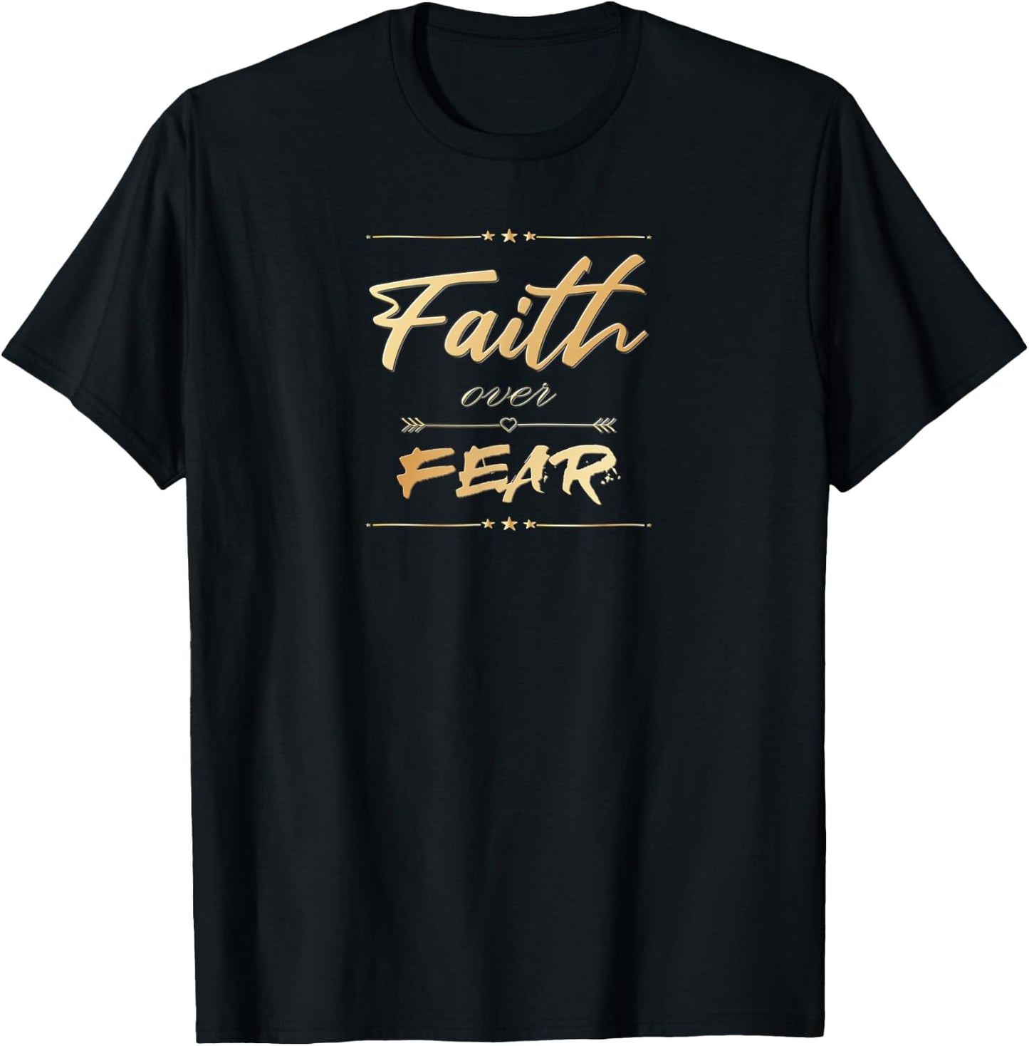 Faith Over Fear Women Bible Saying Christian T-Shirt - T-Shirt | Black