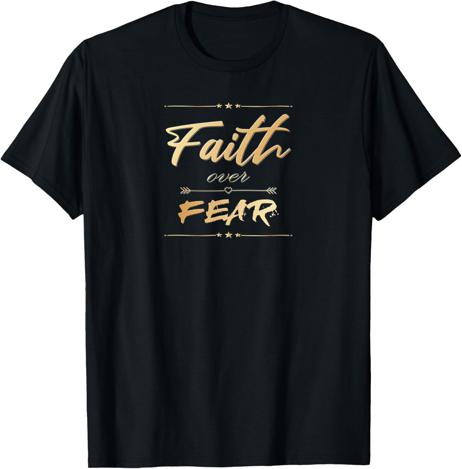 Faith Over Fear Women Bible Saying Christian T-Shirt - T-Shirt | Black