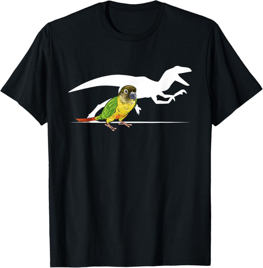 Green Cheeked Conure Raptor Dinosaur Parrot Bird Conure T-Shirt - T-Shirt | Black