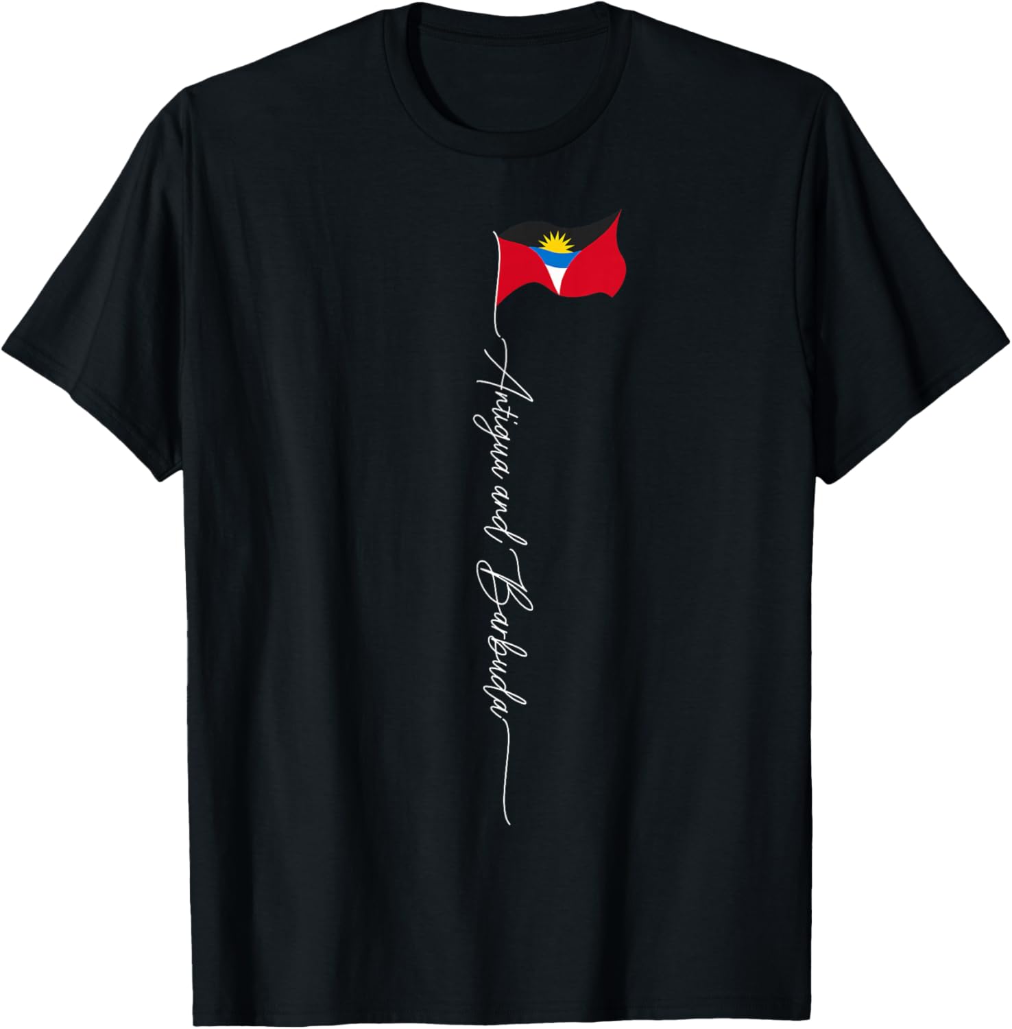 Antigua & Barbuda Flag, Antigua & Barbuda Patriotic Flag T-Shirt - T-Shirt | Black