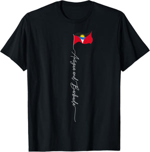 Antigua & Barbuda Flag, Antigua & Barbuda Patriotic Flag T-Shirt - T-Shirt | Black
