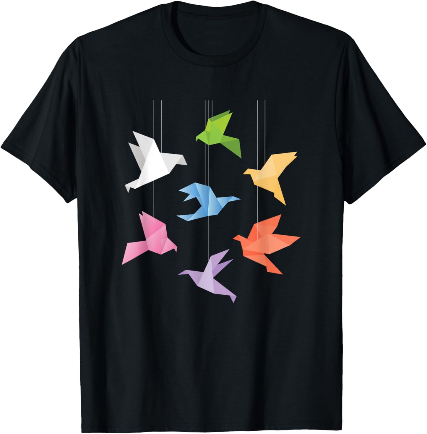 Paper Cranes - Origami Birds Origamist Paper Folding Artist T-Shirt - T-Shirt | Black