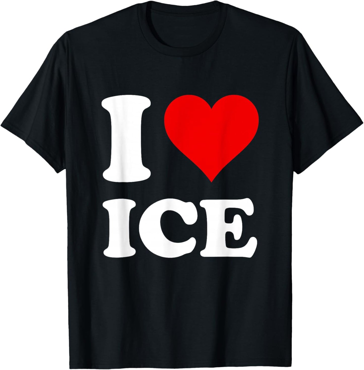 Red Heart I Love Ice T-Shirt - T-Shirt | Black