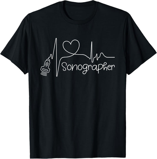 Cardiac Sonographer - Medical Sonography Ultrasound RDCS T-Shirt - T-Shirt | Black