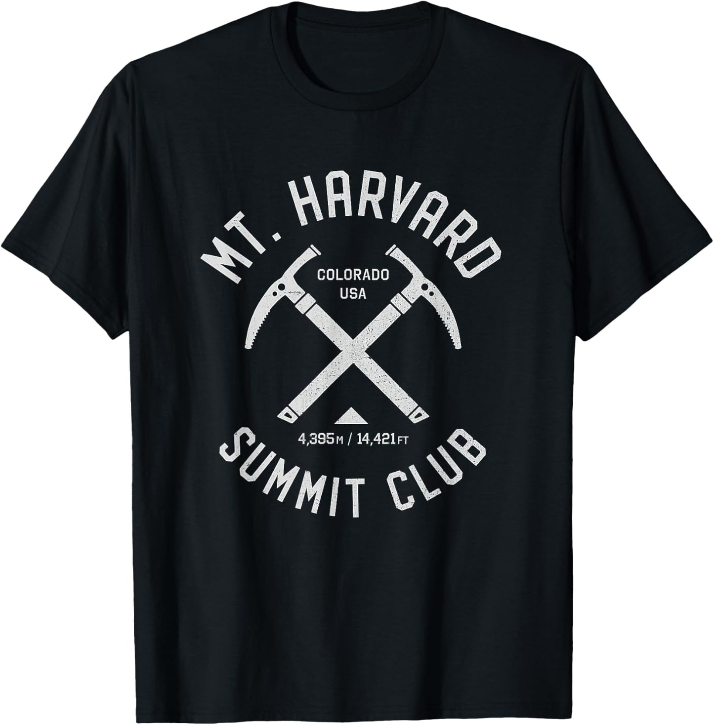 Mount Harvard Summit Club | I climbed Mt Harvard Distressed T-Shirt - T-Shirt | Black