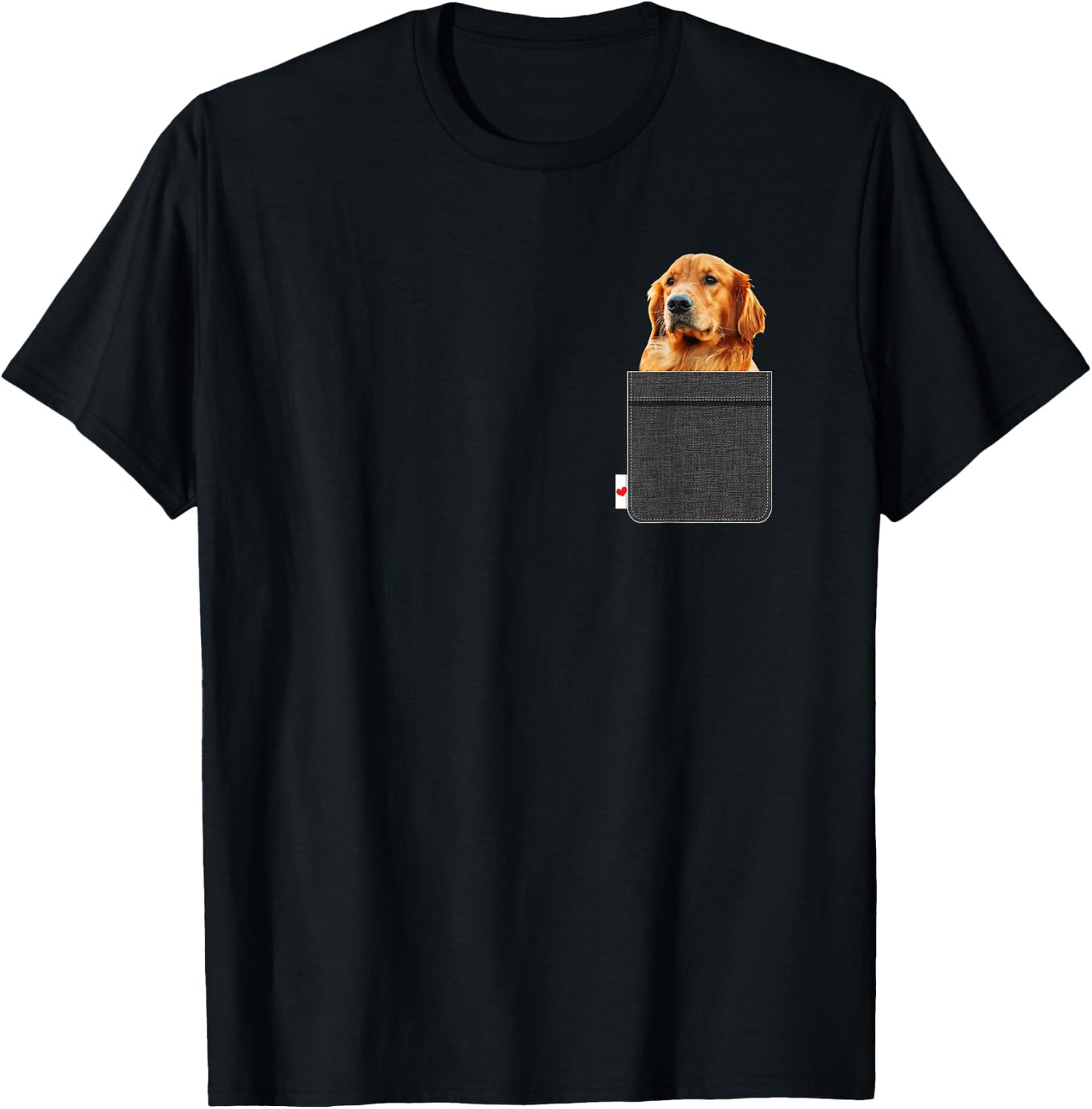 Golden Retriever in Pocket Funny Dog Lover T-Shirt - T-Shirt | Black