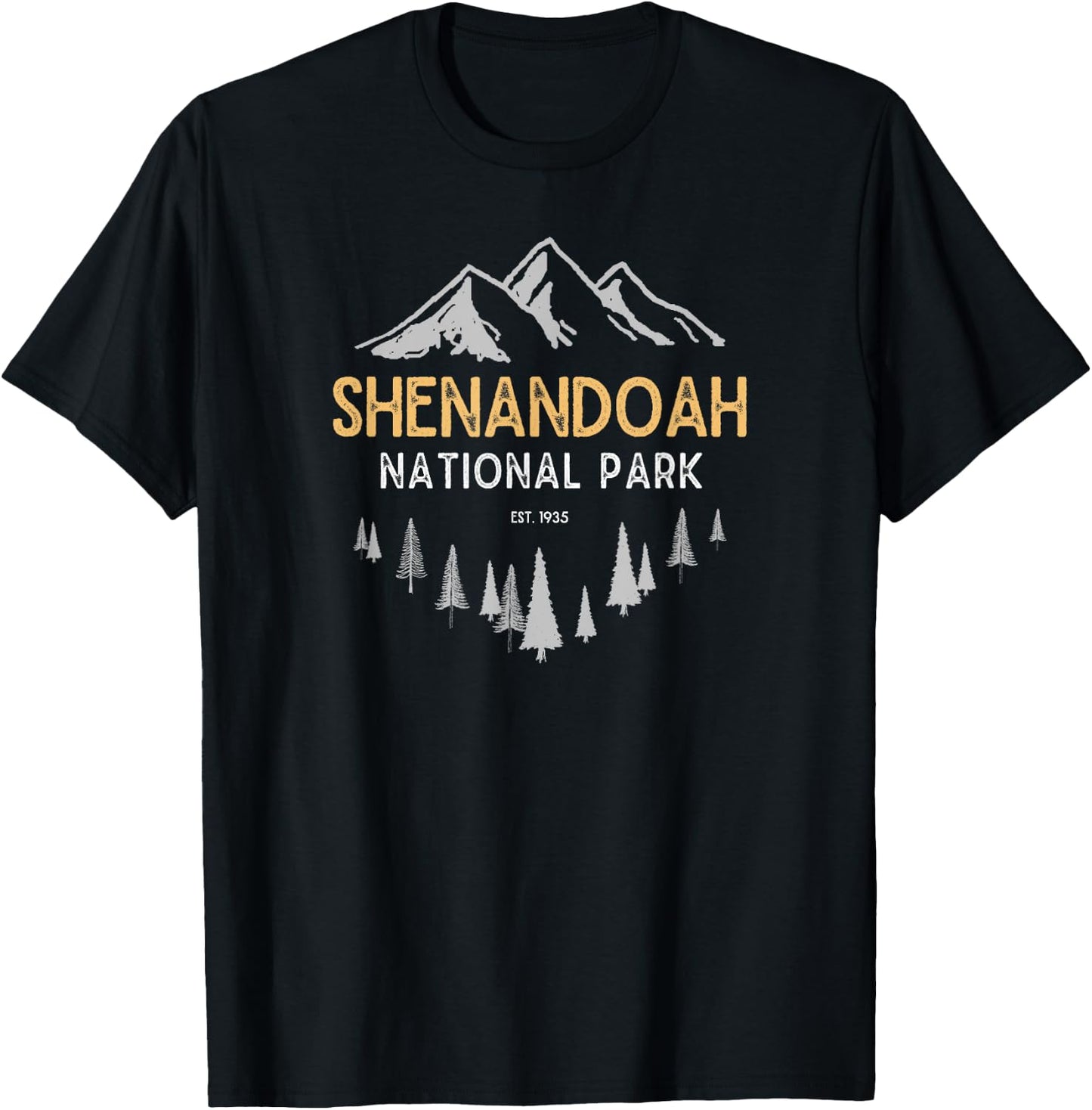 Shenandoah National Park Est 1935 Vintage Virginia T-Shirt - T-Shirt | Black