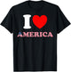 I Heart America, I Love America - Fun United States, US Flag T-Shirt - T-Shirt | Black