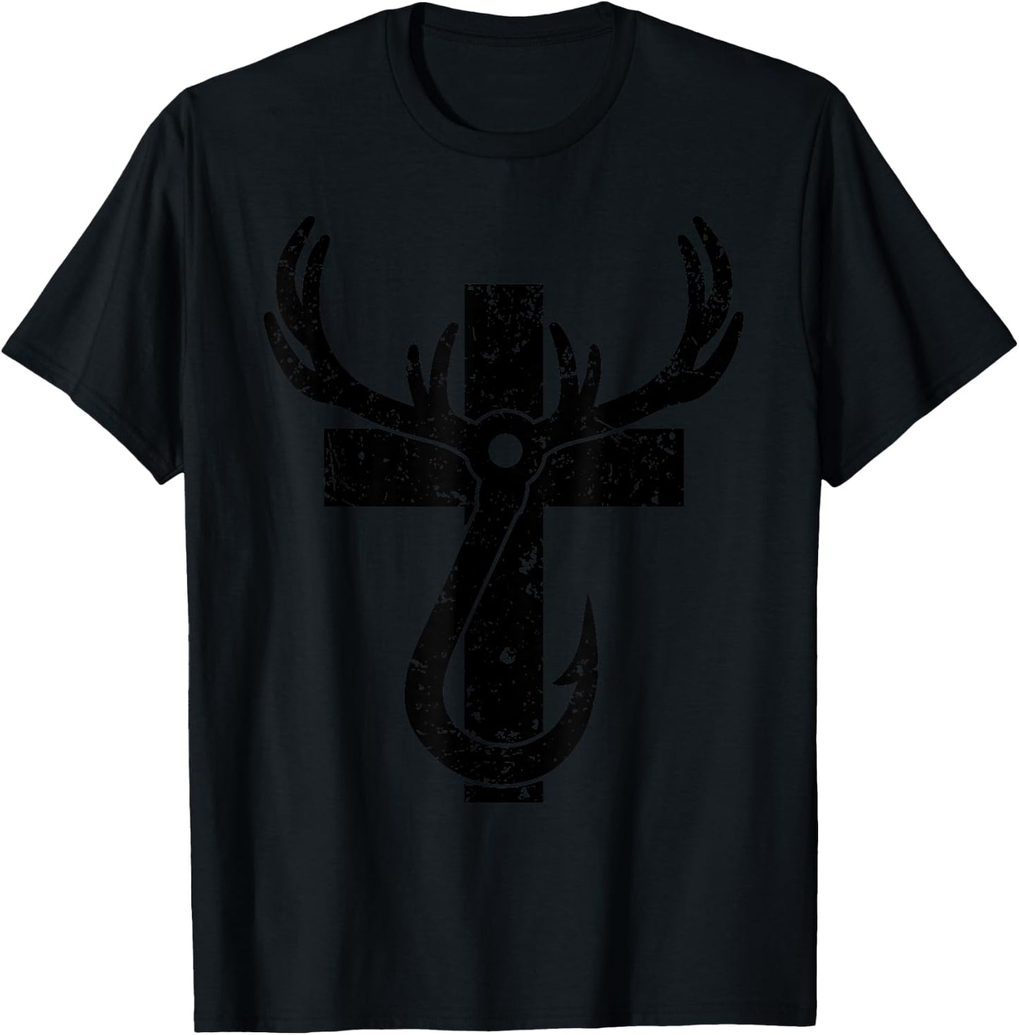 Funny Christian Hunting Fishing Lover Gift T-Shirt - T-Shirt | Black