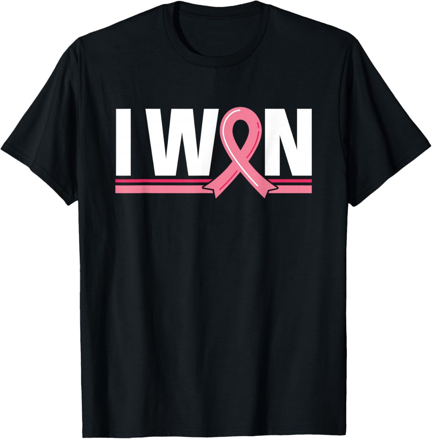 I Won Pink Support Fight Awareness Breast Cancer T-Shirt - T-Shirt | Black