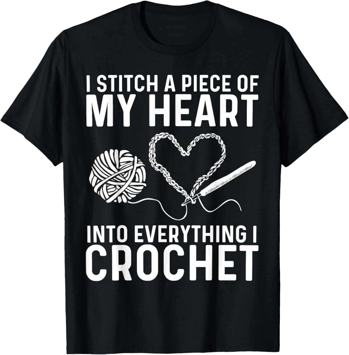 Funny Crochet Design Women Crocheting Crochet Lover T-Shirt - T-Shirt | Black