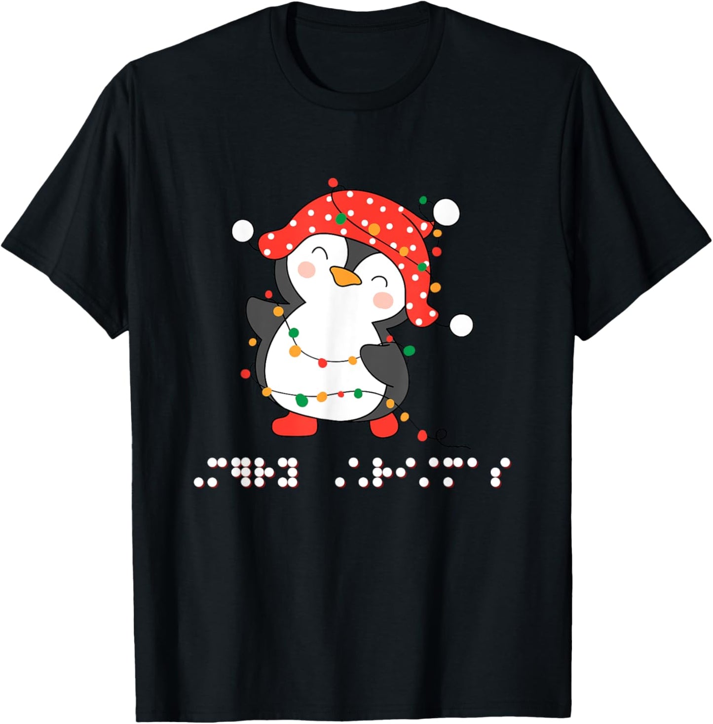 Sim Braille Christmas Clothing Accessories Kids Teacher TVI T-Shirt - T-Shirt | Black