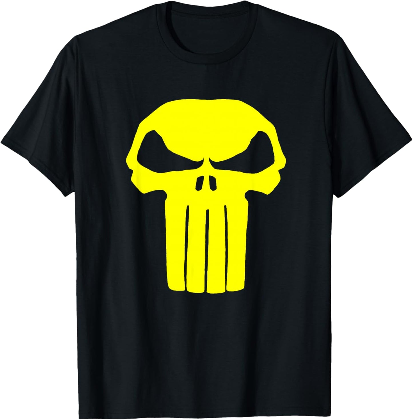Marvel Punisher Yellow Skull Vintage Chest Logo T-Shirt - T-Shirt | Black