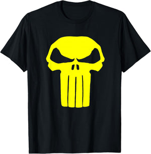 Marvel Punisher Yellow Skull Vintage Chest Logo T-Shirt - T-Shirt | Black