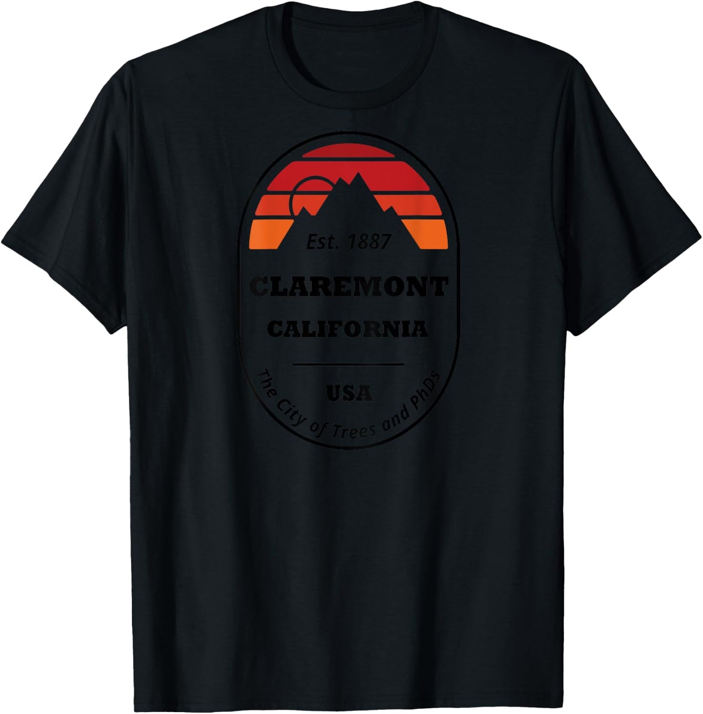 Claremont California Trees And PhDs Adventure Shirt T-Shirt - T-Shirt | Black