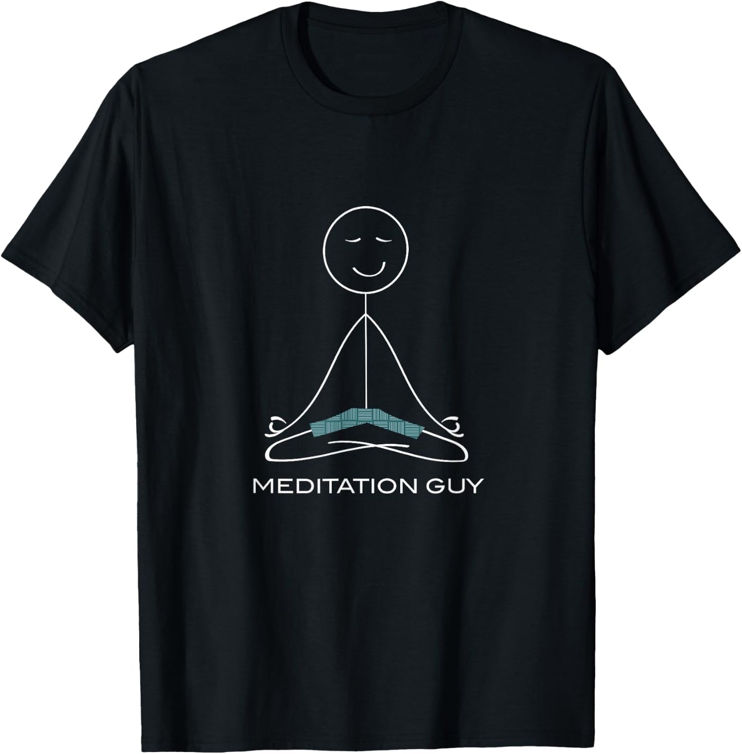 Funny Men Meditation Guy Boys Mindfulness Meditate T-Shirt - T-Shirt | Black